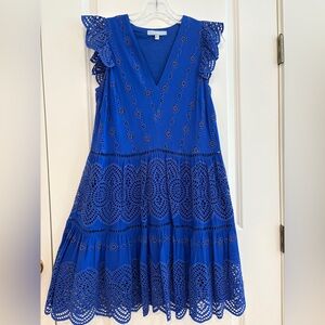 ANTONIO MELANI Royal Blue Eyelet Dress